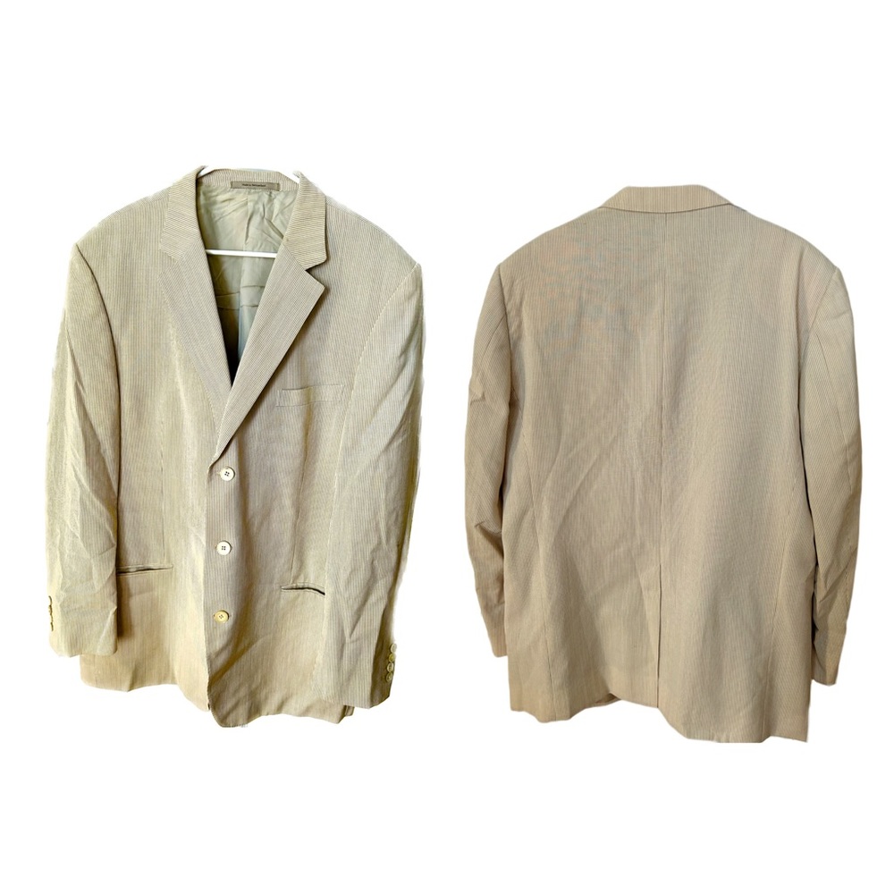 Vintage Gucci Men's Cream Single Breasted Blazer Wool Blend - Picture 4 of 13